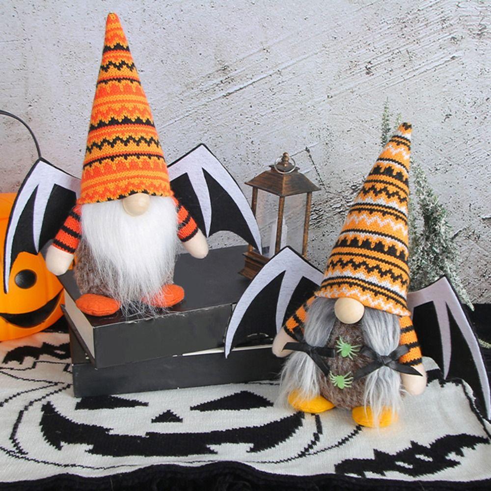 Cute Halloween Wings Doll Funny Knitted Plush Doll Crafts Faceless Doll New Year