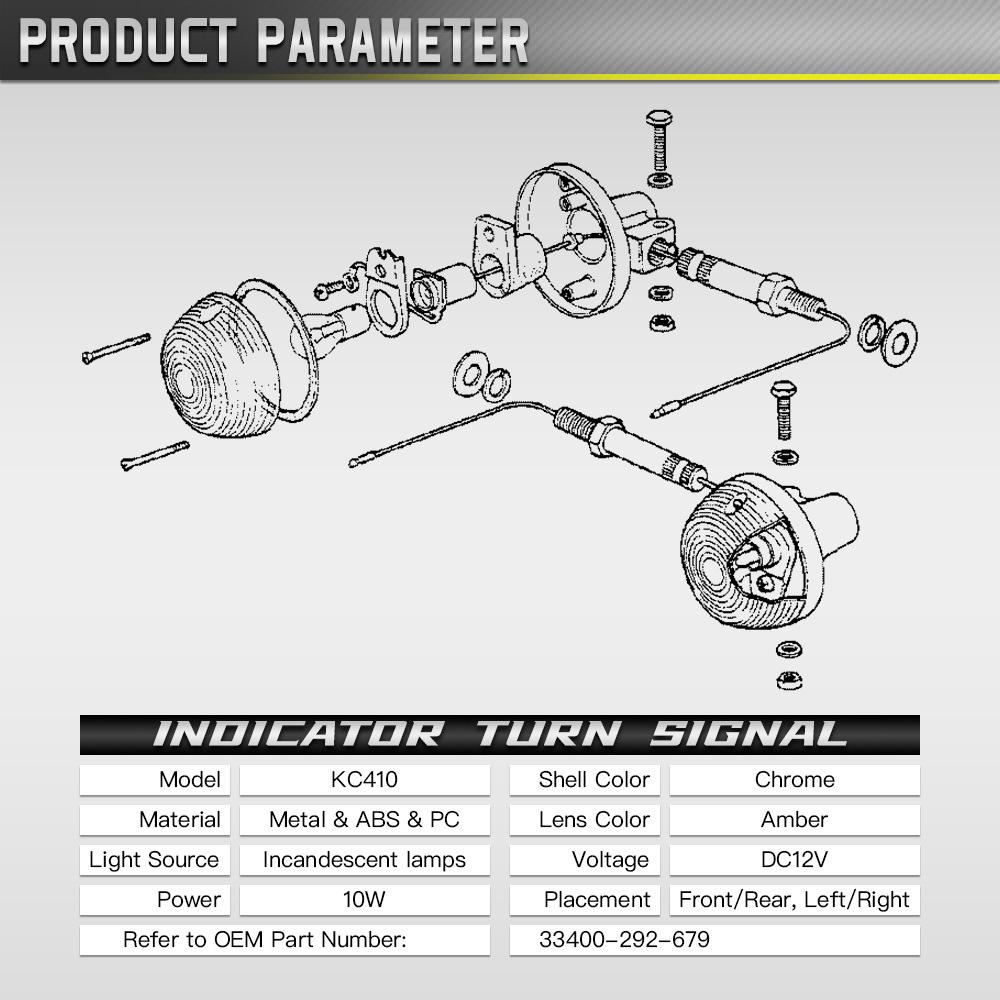 Motorcycle Turn Signal Light for  Honda C70 CT70 CT90 XL100 CB350 CM400 CB450 CB750 Indicators Flashers Blinkers Amber Lamp