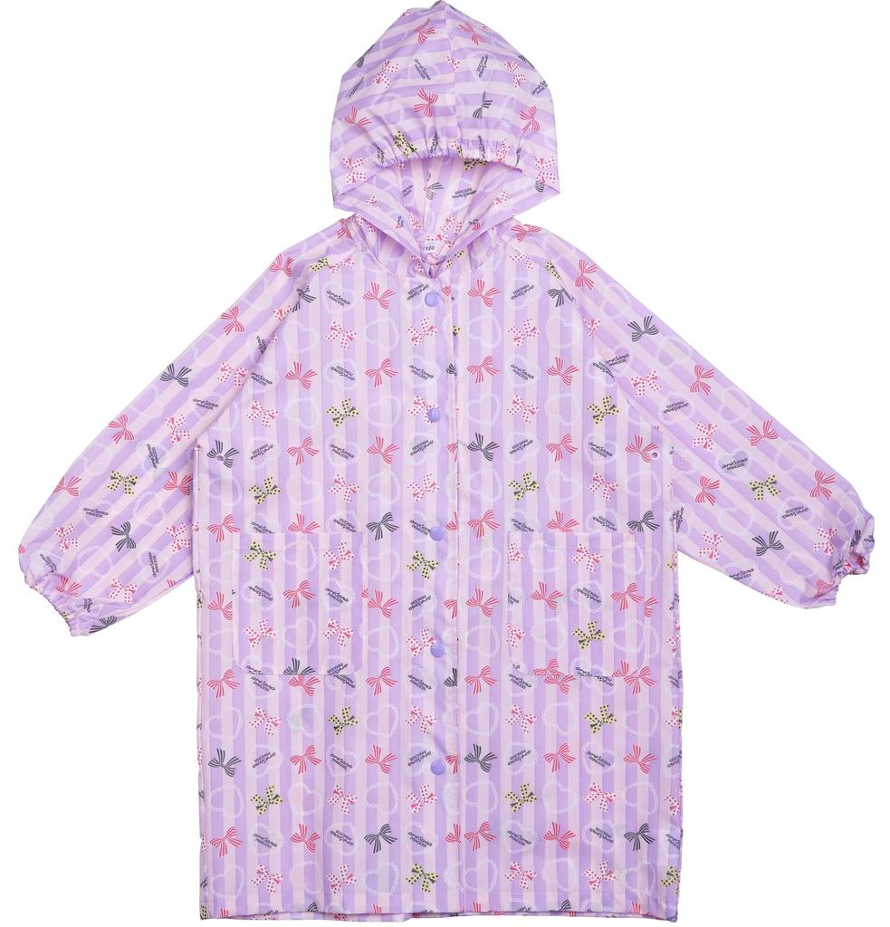 Raincoat for Suitable for School for Girls and Ribbon Storage Pouch Striped Pink X 110cm [Arisana] Kids, Bags, Children, Pattern, Included, Lavender,