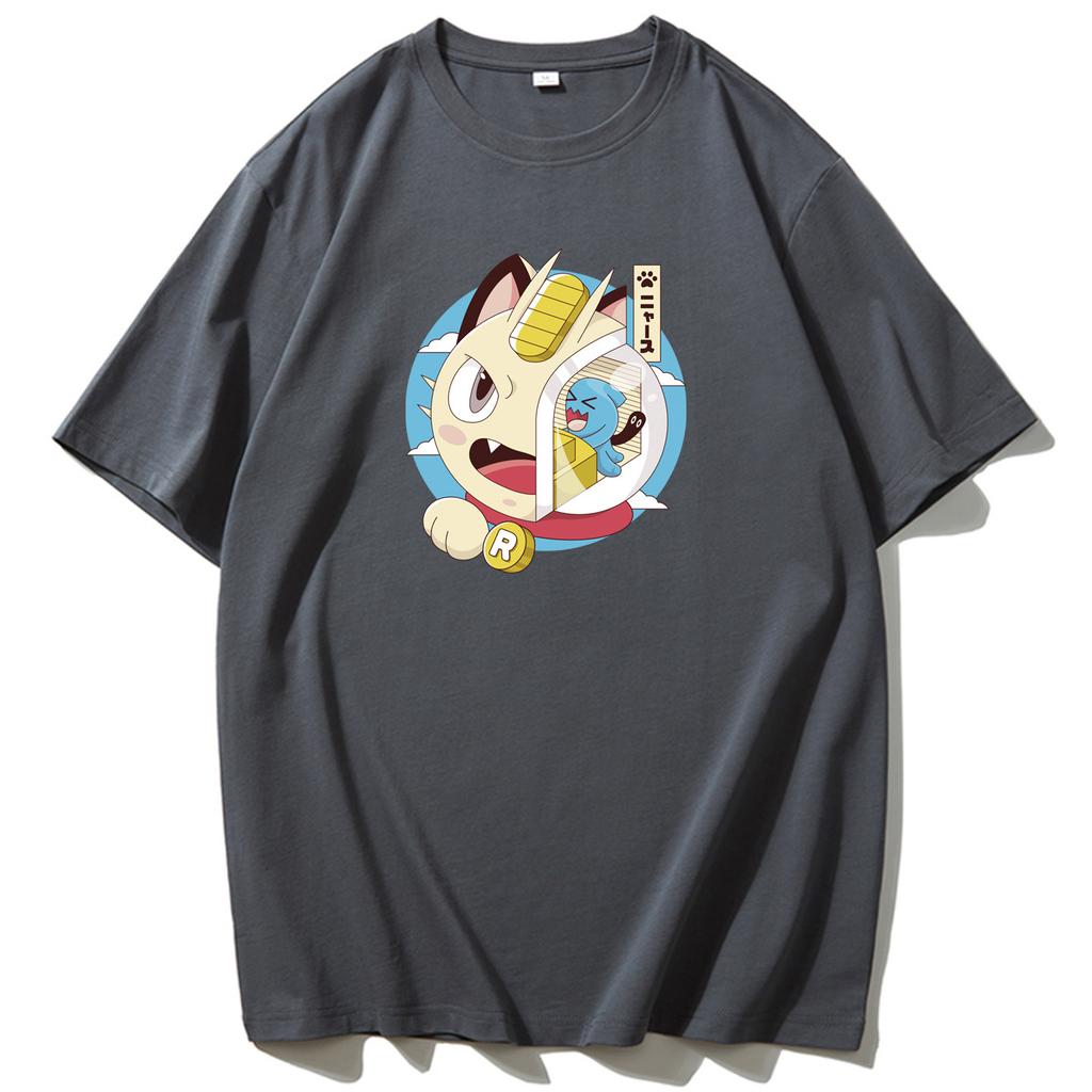Rocket Team Meow Meow Cat Short Sleeve Pok É Mon Tshirt Pok É Mon Sure Sure Weng Mens Tshirt Cotton Summer