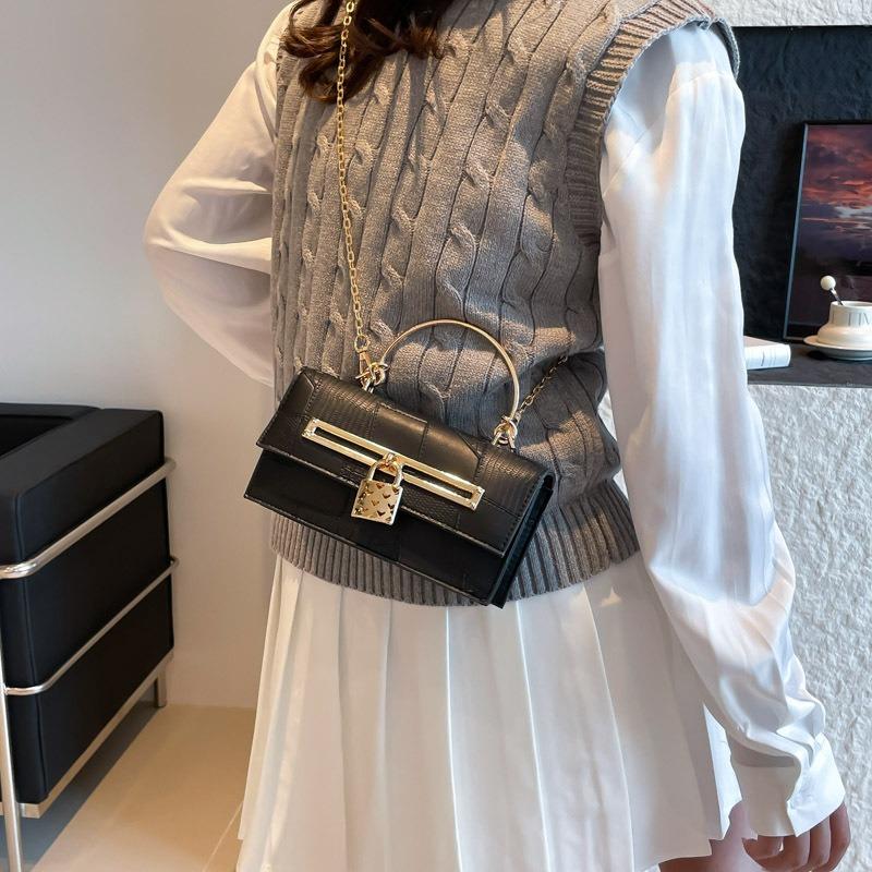 Versatile Bag Women's New Fashionable Large-capacity Handbag Women's Shoulder Bag Bright Leather Stone Pattern Commuter Bag