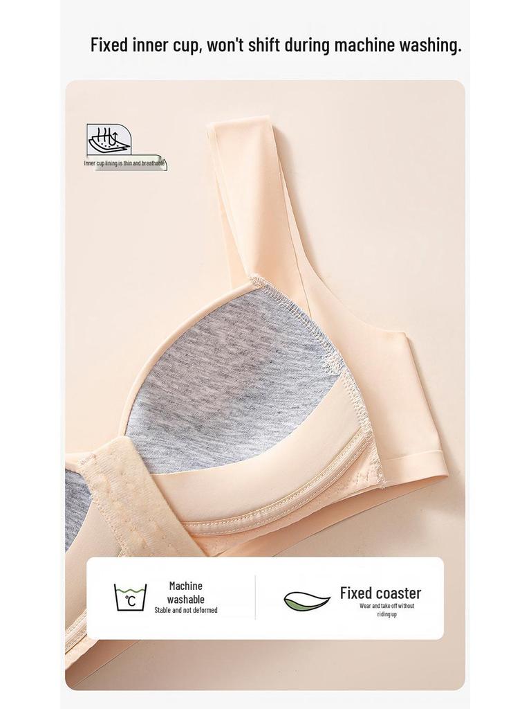 Seamless Front-Closure Anti-Sagging Plus Size Wire-Free Bra with Beautiful Back Design