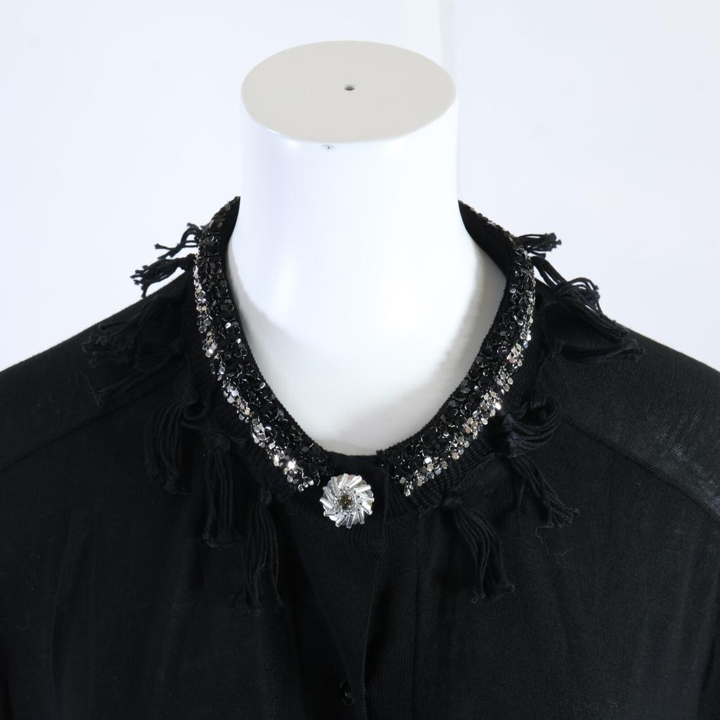 LOUIS VUITTON [Good condition/Domestic regular/25 year old] RW251WB WDW FSKC59/1AHFN8 Fringe trim tops XL blackUsed