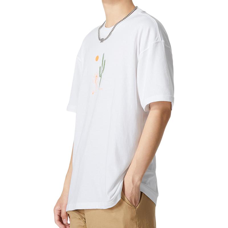 Nike T Shirts Men's White Crew Neck Moderate Straight Fit DQ1861-100
