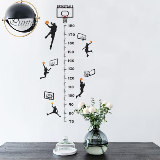 Creative Basketball Height Chart Sticker Growth Height Chart Measurement Removable DIY Decorative Self-Adhesive Wall Decal