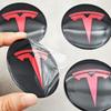 ALL1 4Pcs/set 56mm Black Red Tesla Logo Cap Hub Center Caps Sticker for Tesla Model 3 Y S X Personalized Car Sticker Car Accessories