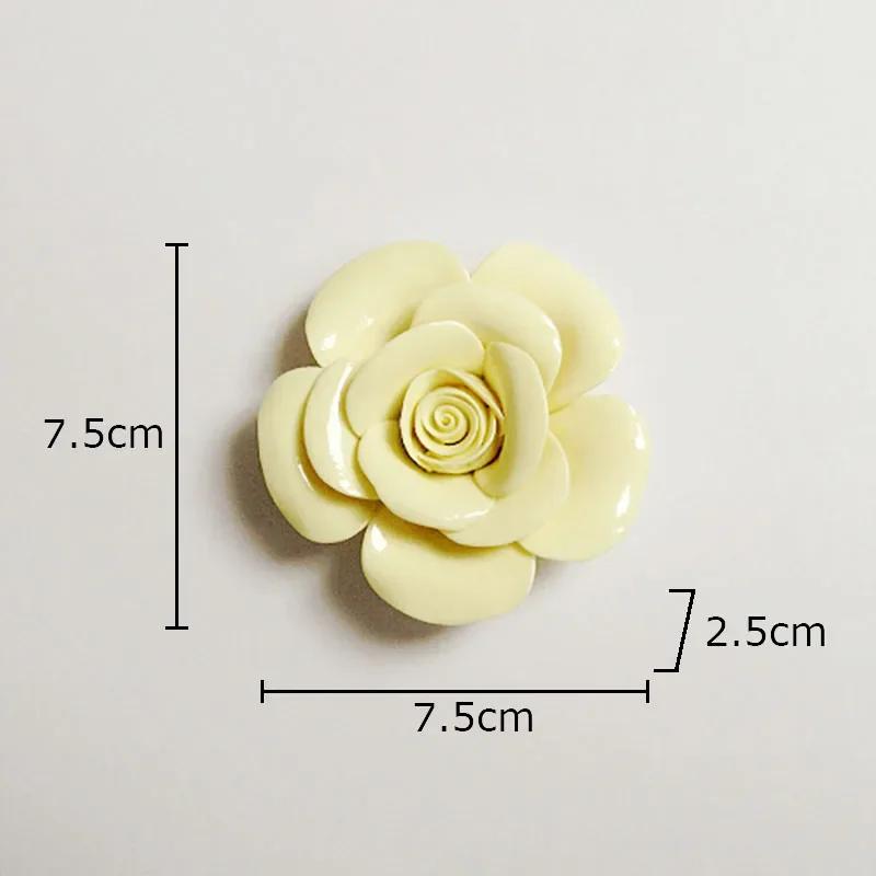 

Rose Flower Wall Hanging Ornaments Room Aesthetics Decor Flowers Pendants Ceramic Crafts Living Room Wall Background Display