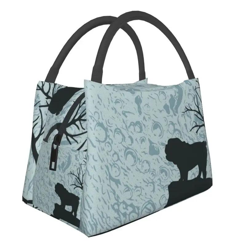 Cute English Bulldog Thermal Insulated Lunch Bag British Dogs Lunch Container for Outdoor Camping Travel Storage Meal Food Box