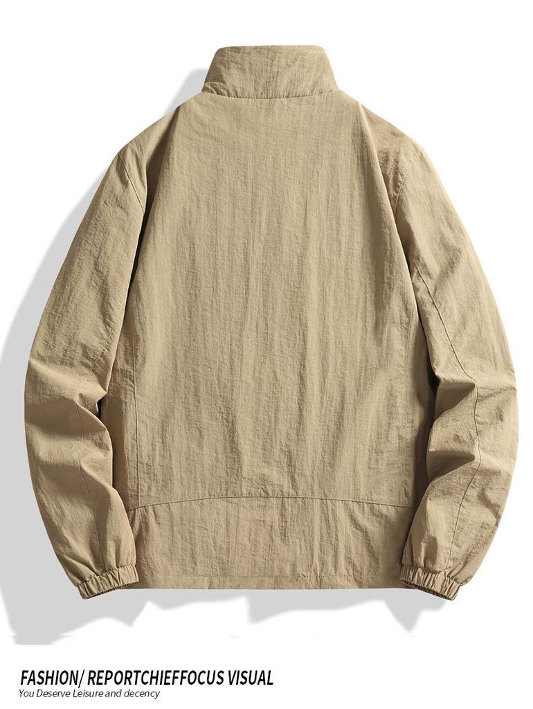 M-8XL Men's Casual Stand Collar Jacket - New Spring/Autumn Style, Big Size, Trendy Loose Fit