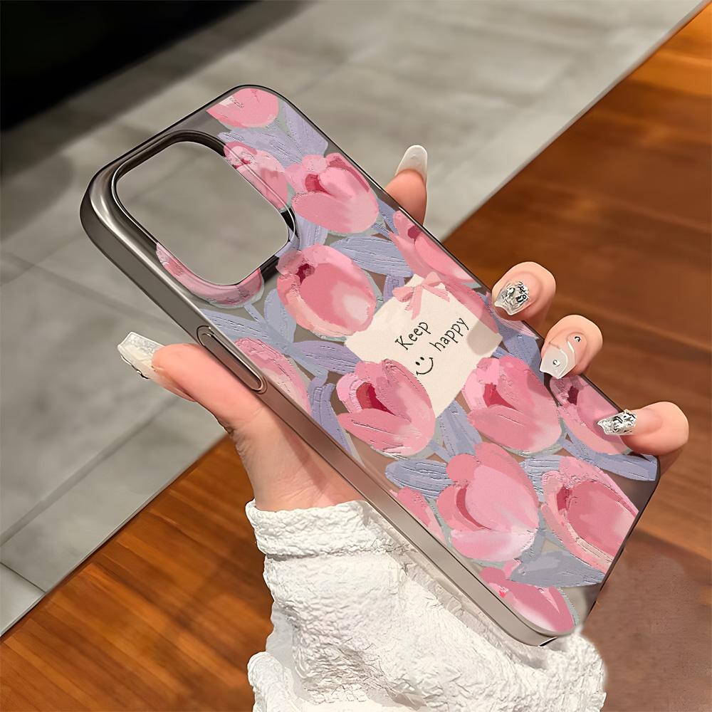 

Чехлы для мобильных телефонов iPhone 11 13 15 Pro Max 12 14 Pro Max Чехол для iPhone 16 15 Plus 13 Pro 12 Матовая текстура с рисунком в виде мультяшных цветов iPhone 16 Pro Max чёрный