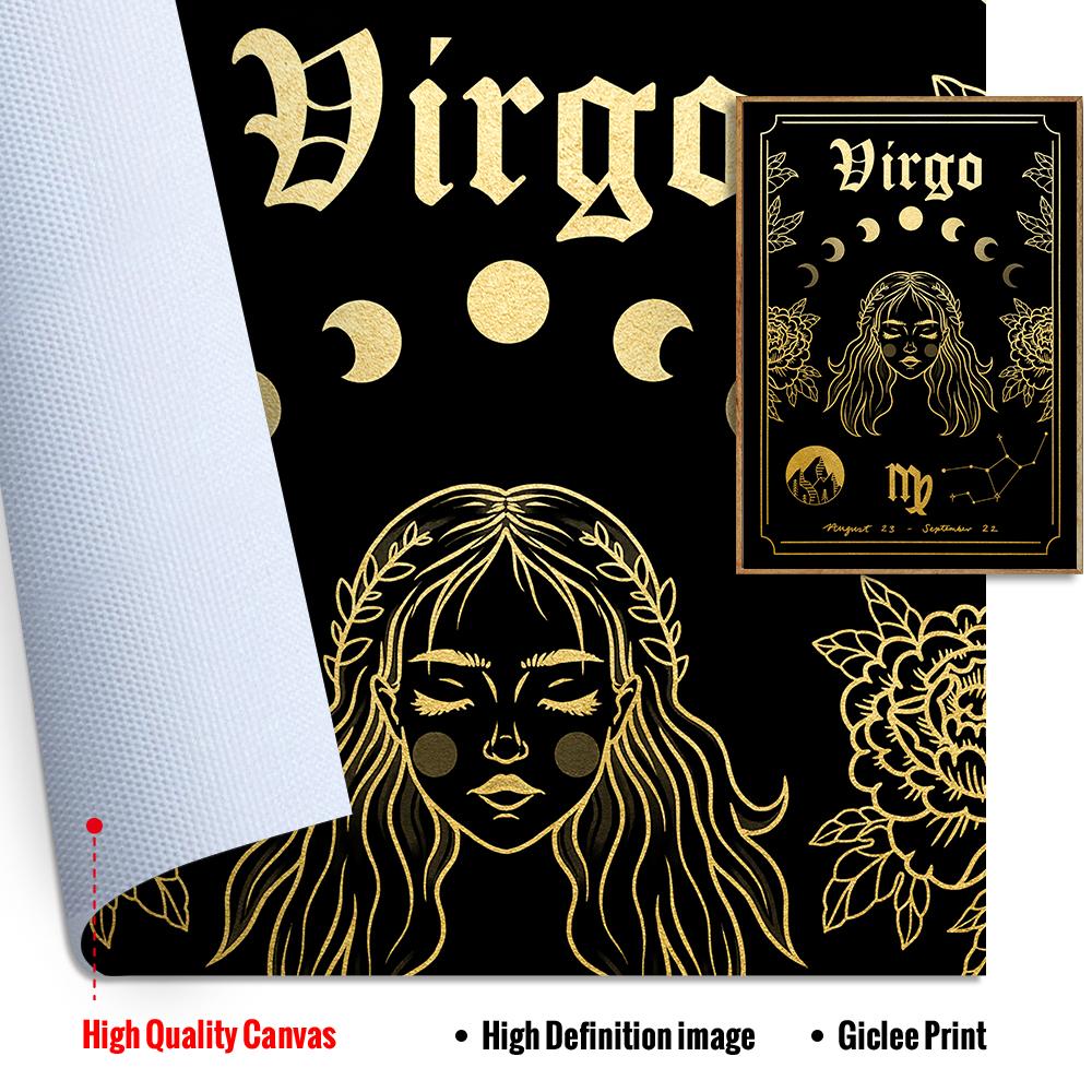 Zodiac Astrology Poster Print Cancer Leo Boho Wall Decor Twelve Constellations Art Canvas Painting Pictures for Home Decoration