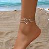 Double-Layer Rhinestone Heart Anklet - Versatile Beach Jewelry for Women