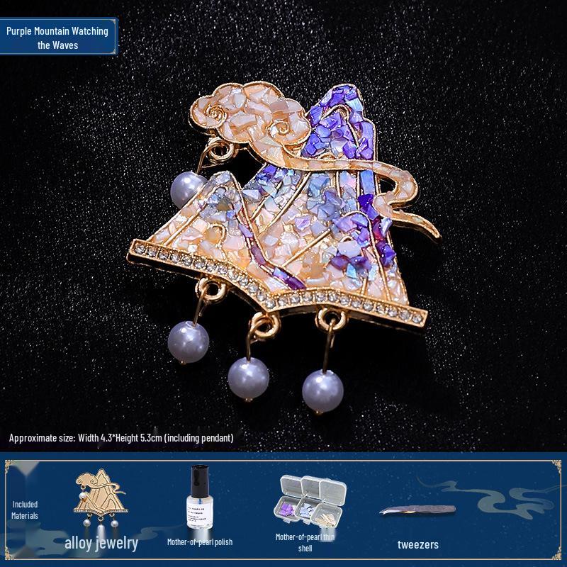 Mother-of-Pearl Hairpin Craft Kit: Brooch & Hairpin Shell Fragments - Perfect Mother’s Day Gift