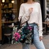 Gothic Rose Print Tote Bag Fashion Portable Daily Casual Shopping Shoulder Bag for Women