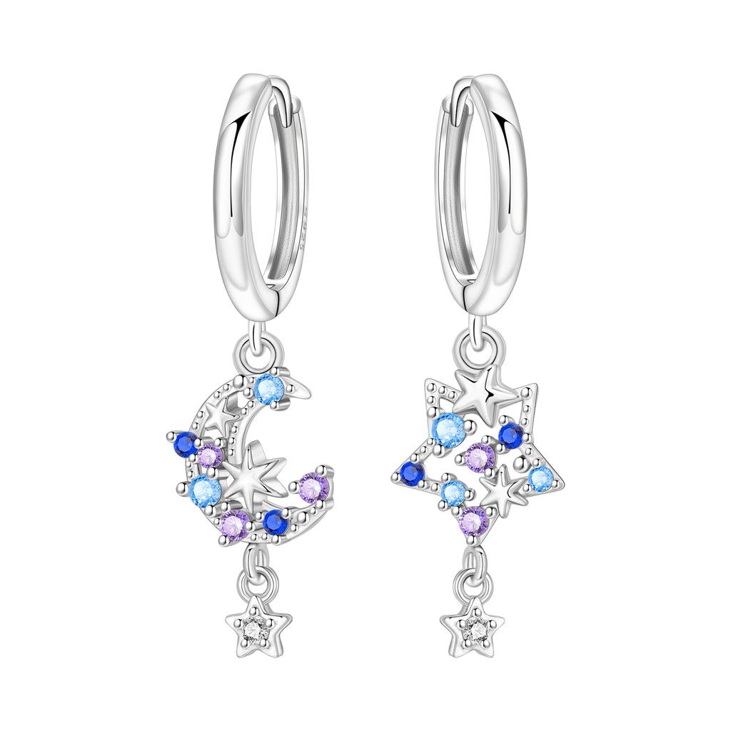 Orstarry S925 Silver Octagonal Tassel Earrings Women Hoop Jewelry Birthday Party Gifts