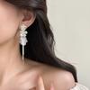 French Style Tassel Flower Earrings For Women Elegant Exaggerated Ribbon Drop Dangle Earrings Fashion Party Ear Jewelry Gifts
