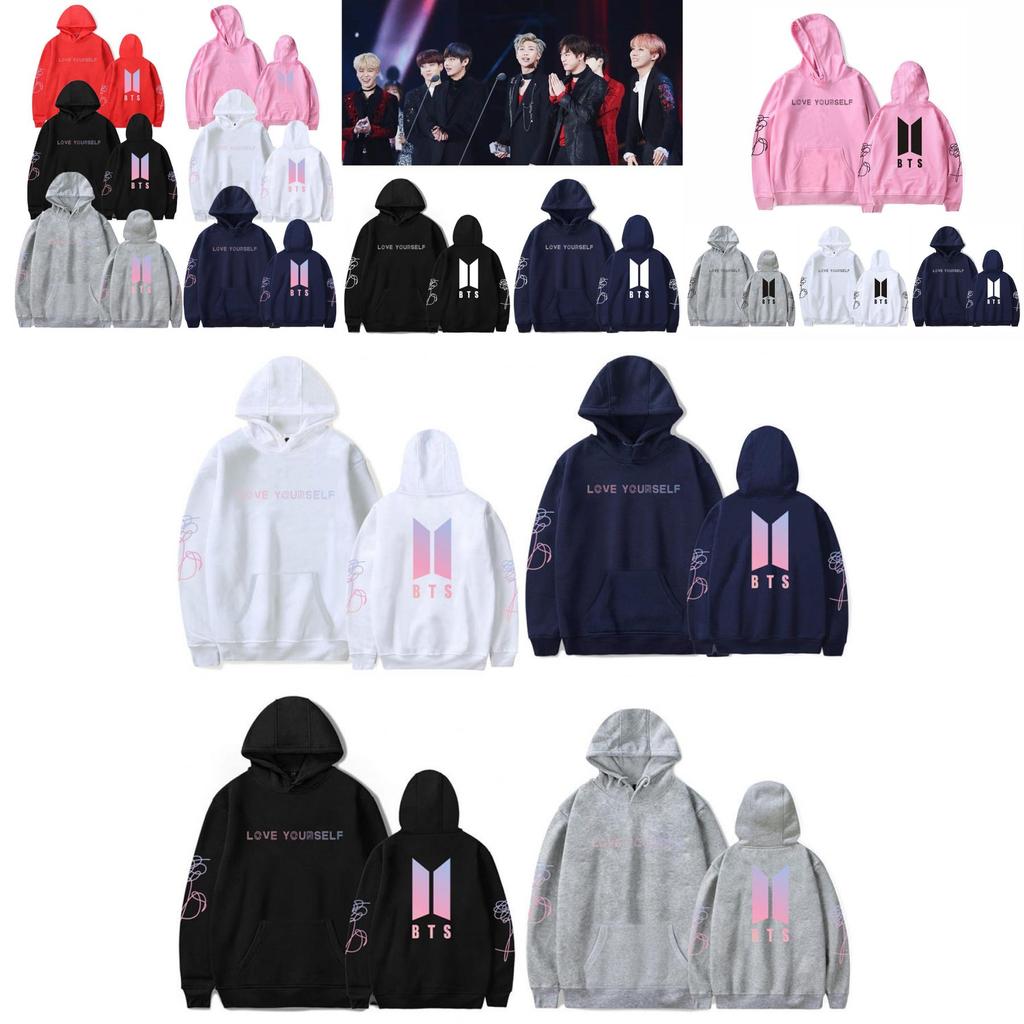 Bluza z nadrukiem BTS z podszewką polarową dla młodzieży, do noszenia na co dzień