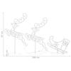 VidaXL Reindeer and Sleighs Christmas Flying Christmas Decoration Garden Patio Backyard Outdoor Indoor Acrylic 260x21x87 328511