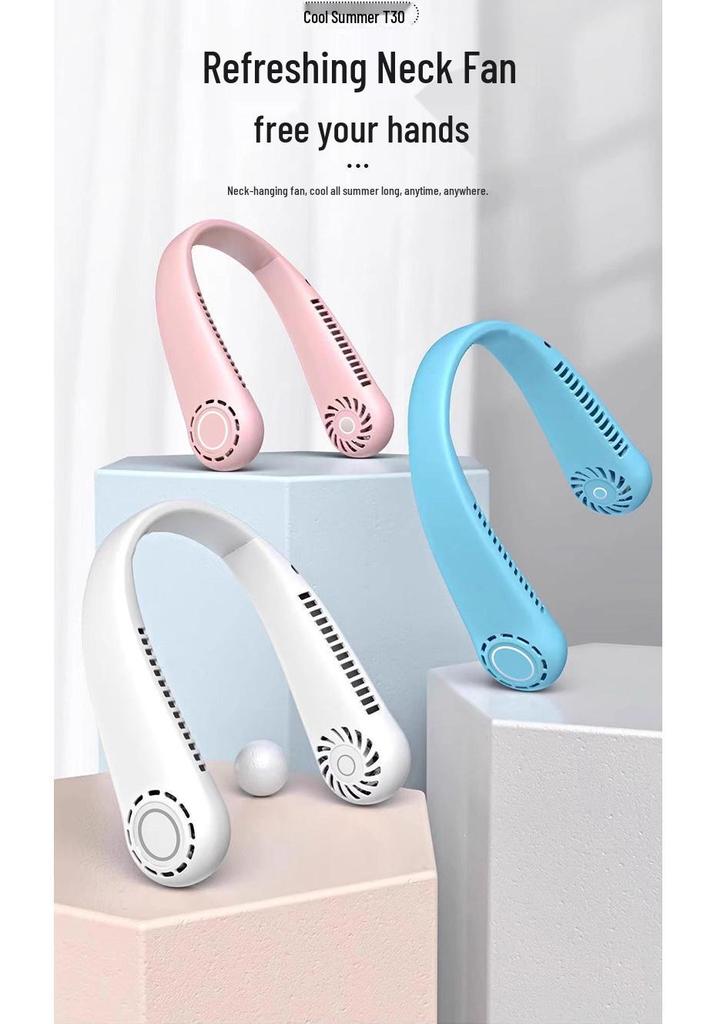 Portable Hanging Neck Fan: Wearable Silent Cooling Device for Outdoor Use
