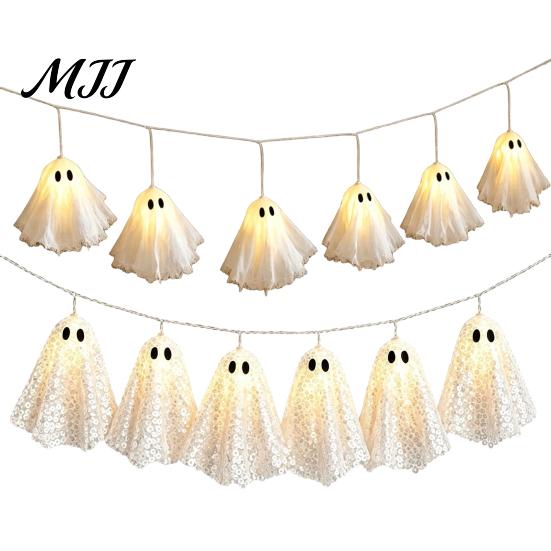 Halloween Ornament Set Glowing Ghost Hanging Decor, Spooky Light Up for Party Decorations Scene, Indoor Outdoor Wall Window Decoration,