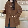 Women's Autumn and Winter New Short Hooded Loose Double-Sided Wool Coat
