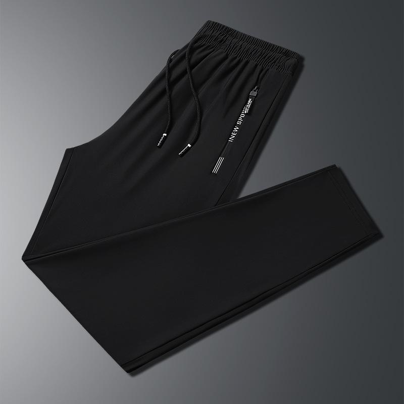 Ice Silk Pants Men's Summer Sports Quick-drying Thin Casual Pants Stretch Straight Plus Size Men's Trousers