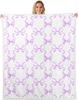 White Swan Fleece Throw Ballet Theme Pink Plush Blanket for Kids Room Decor with Crown Bowknot Roses Flowers Twin X