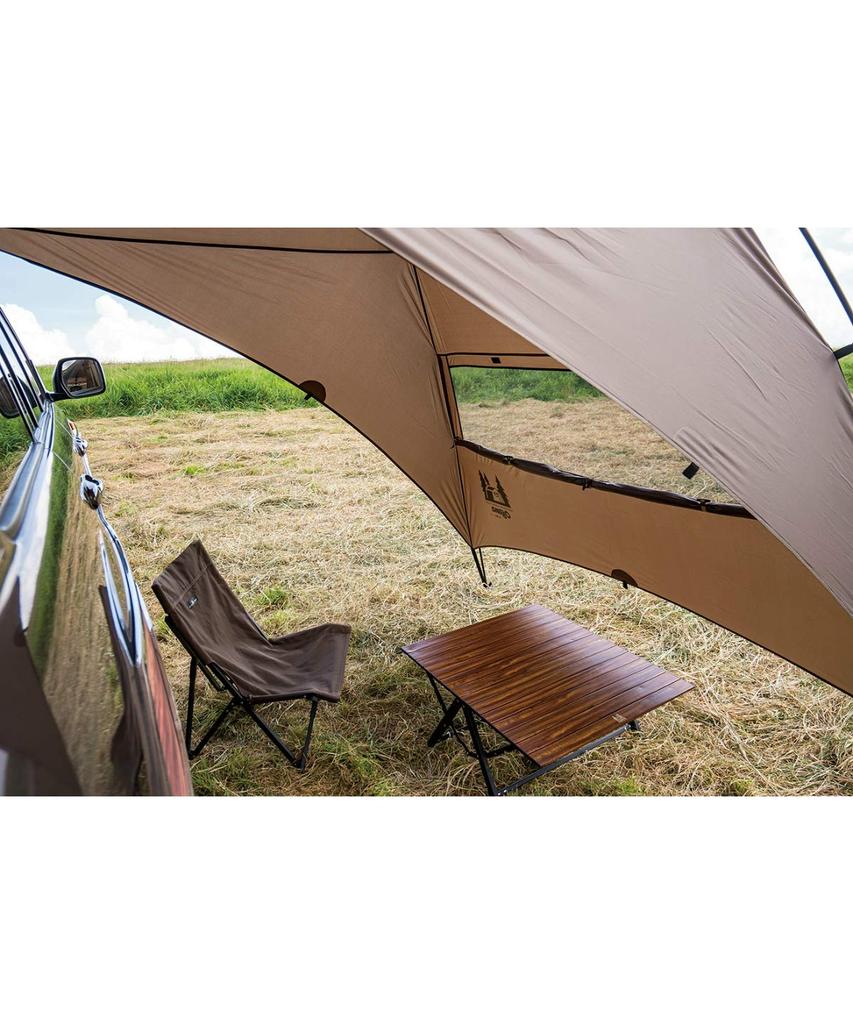 Ogawa Outdoor Camping Tarp Car Side Tarp AL-2 Dark Brown 2334