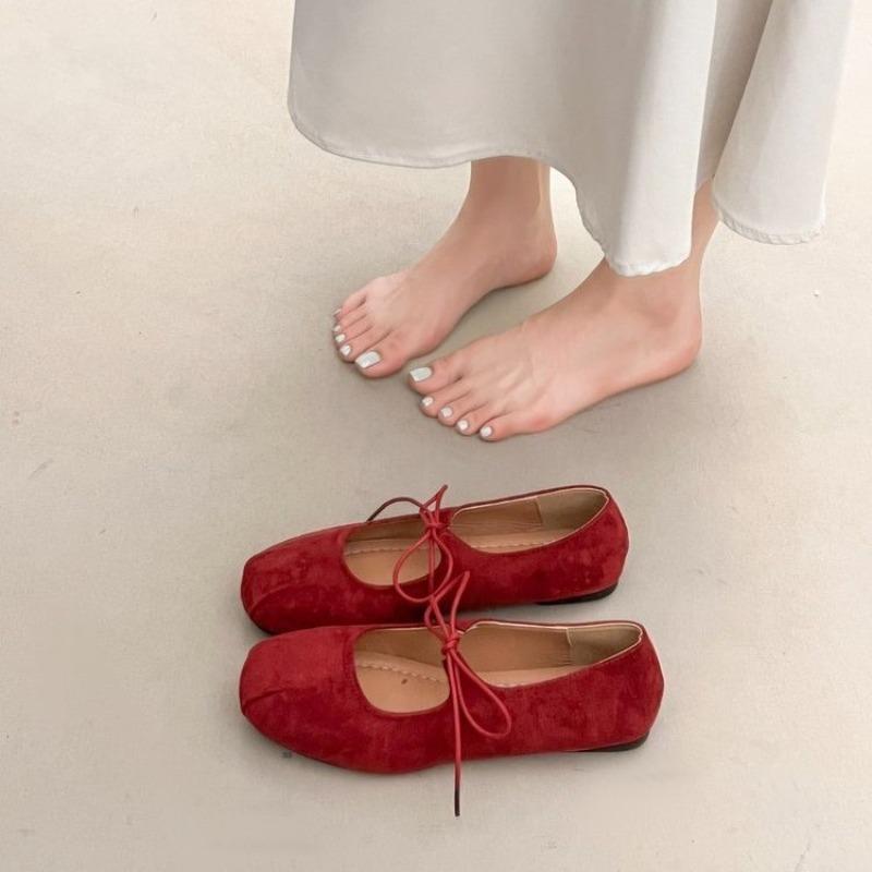 Fashion New French Suede Flat Single Shoes Women's 2025 Spring/Summer Gentle Mary Jane Shoes