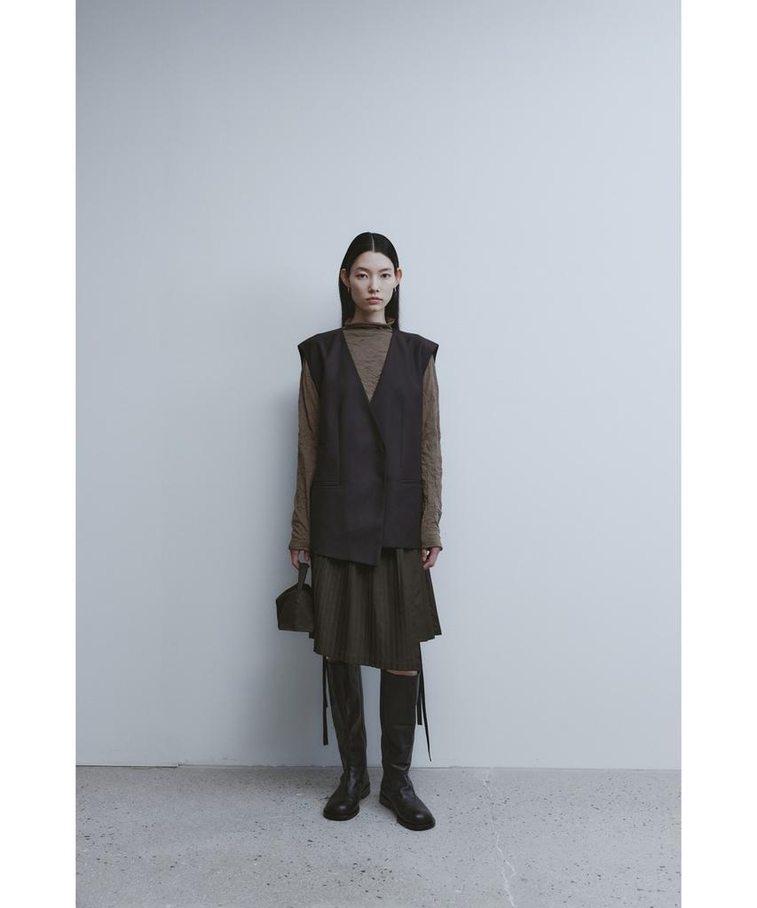 Youth Oversized Tailored Vest - Brown