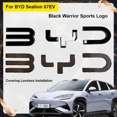 For BYD Sealion 07 EV Car Black Front Emblem Modification Black Warrior Car Badge Covering Styles Logo Tail Logo