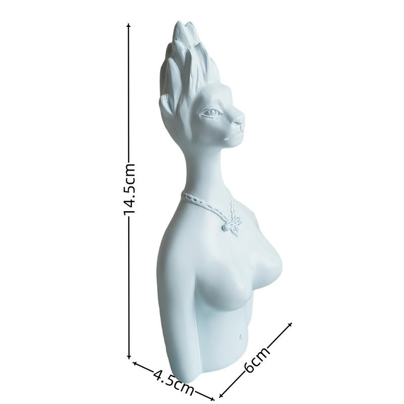 

New Ins Style Lion Head Human Body Resin Statue Yoga Desktop Decor for Home