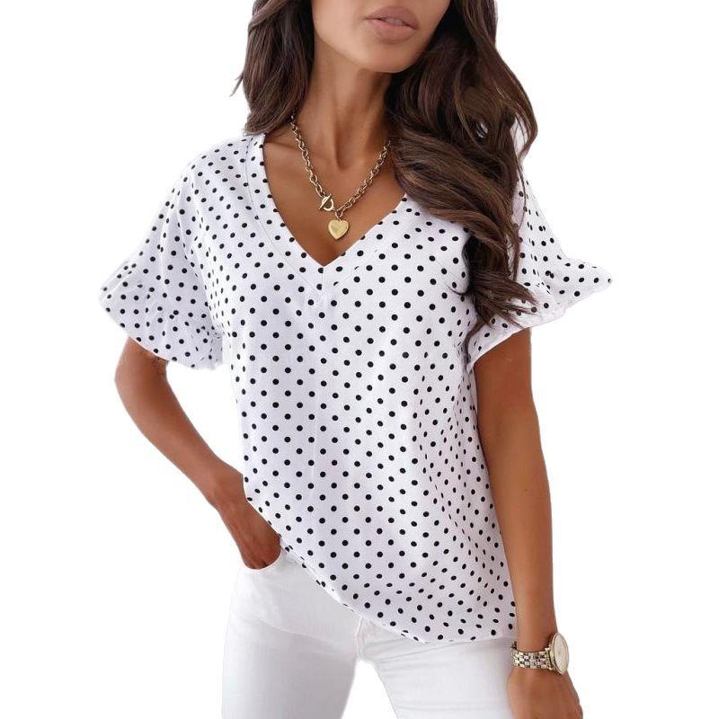 2026 Women's Short-Sleeve Polka Dot T-Shirt - Hot-Selling New Style