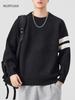 Mu Yuan Men's Trendy Striped Patchwork Knit Sweater: Autumn/Winter Versatile Sports Jacket