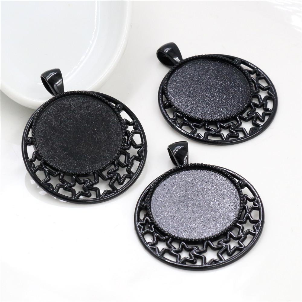 High Quality 5pcs 25mm Inner Size 6 Colors plated  Cameo Base Setting Stars Style Pendant