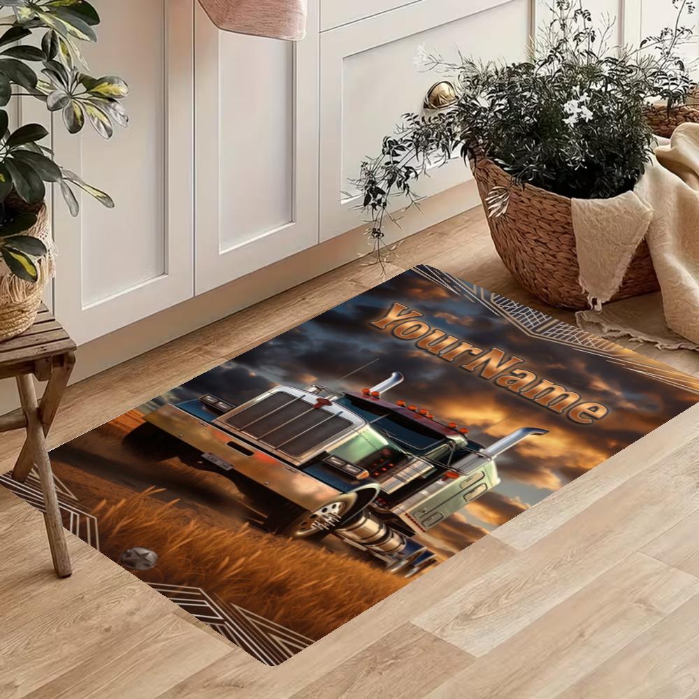 Peterbilt Heavy Trucks Customize Your Name Kitchen Rug Runner Rug Laundry Mat Hallway Entryway The Best Gift Choice