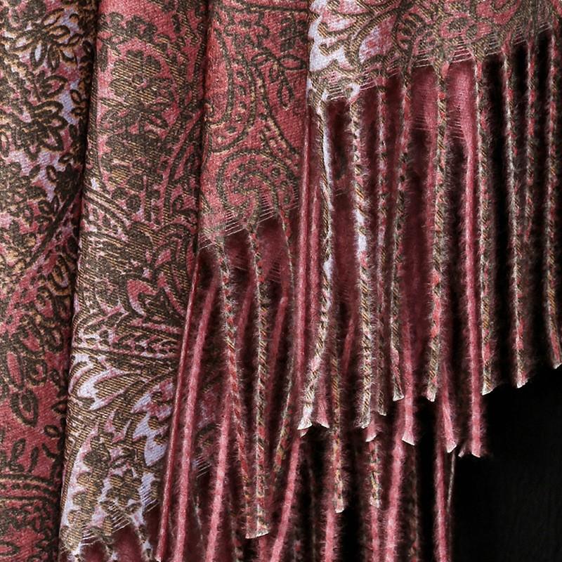 Imitation Cashmere Simple European Thorn Print Scarf Women'S Long Shawl, Versatile Clothing Fringed Scarf