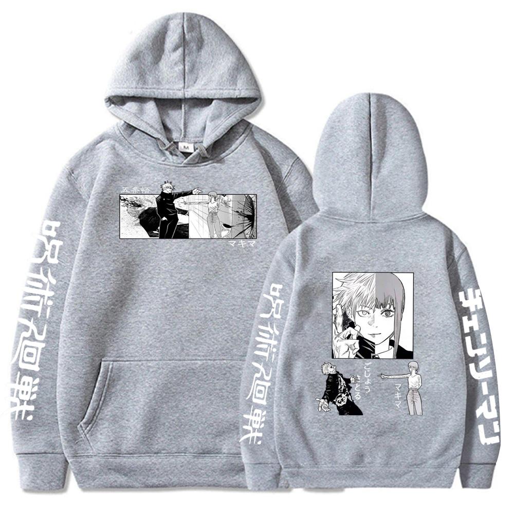Jujutsu Kaisen Gojo Satoru Graphic Printed Hoodies Vintage Oversized Hooded Hip Hop Long Sleeves Hoodie Men Women Clothes
