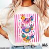Colorful Chicken Tshirt, Floral Folk Art Hen Shirt, Cute Farm Animal Graphic Tee, Whimsical Comfort Colors Chicken Lover Gift