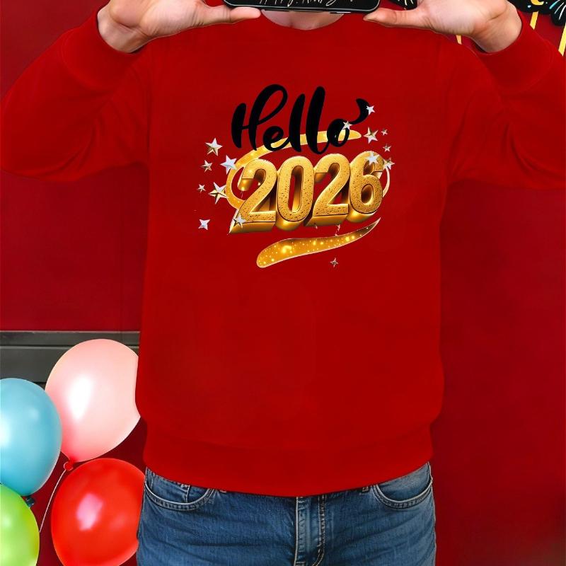 Men s Crew Neck Sweatshirt, Warm & Cozy, Essential for Autumn Daily Wear XXL красный