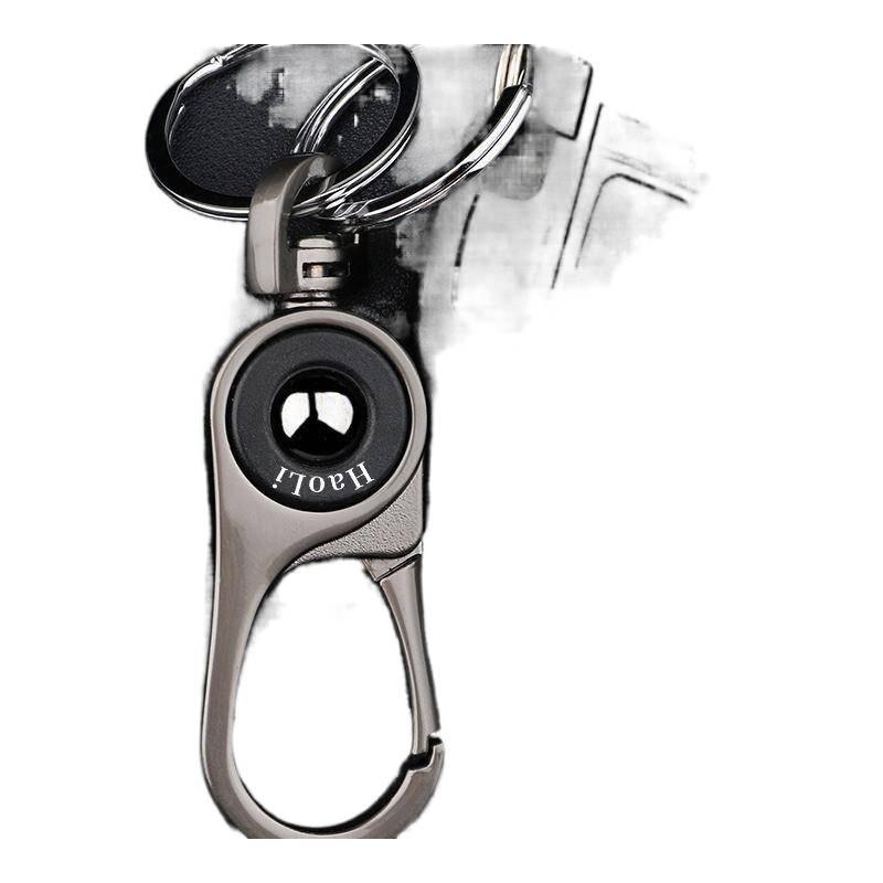 Men's Titanium Alloy Key Chain Pendant with Stainless Steel Ring