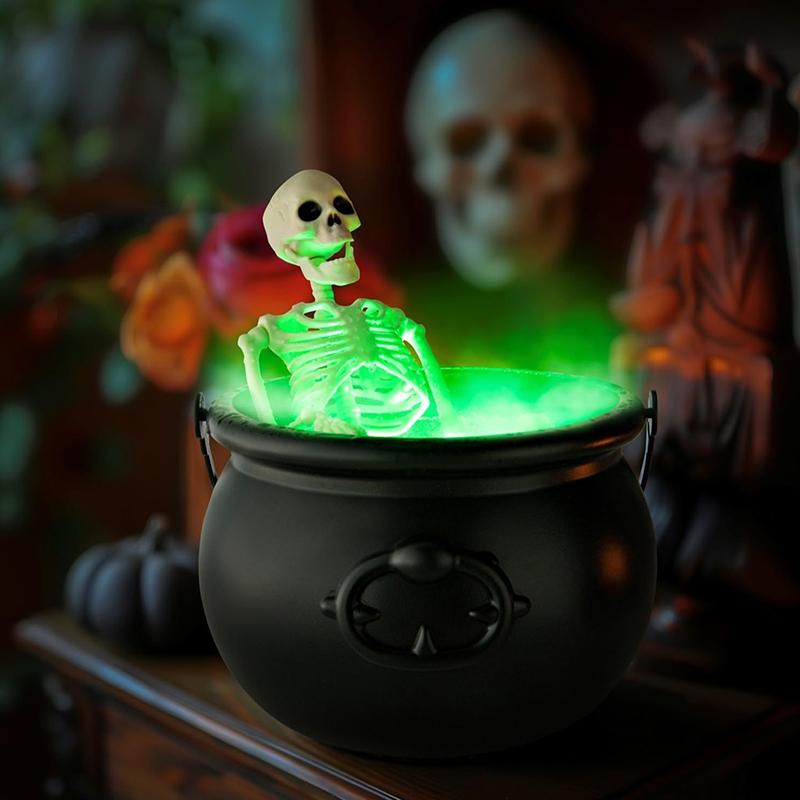 Halloween Decorations Indoor - Cauldron Halloween Decor With Magic Floating Potion Bottles And Diffuser - Party Decoration