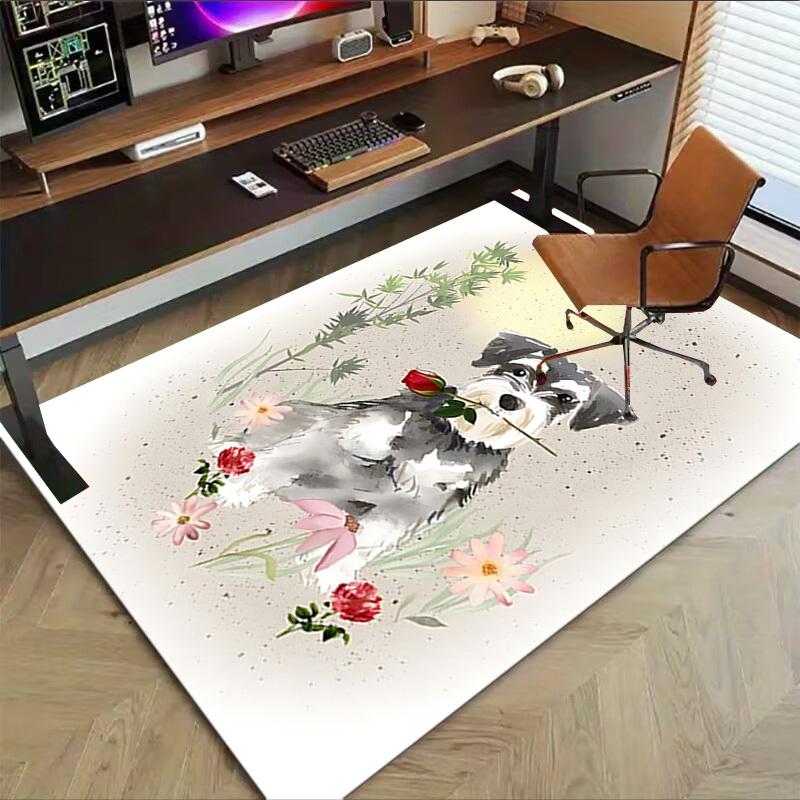 1PC Dog Flower Extra Large Non Slip Floor carpet, Office, family, bedroom Large Area Rug Indoor Rugs, Vibrant Colors