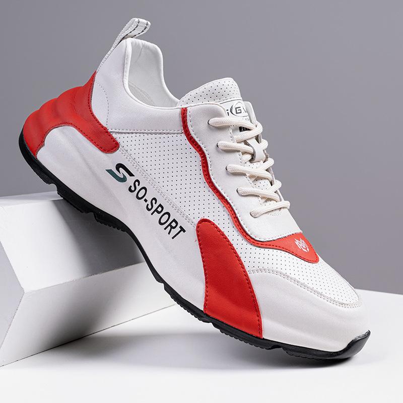 Extra large size men's shoes high-end all-inclusive sneakers spring and autumn new mesh casual shoes thick sole heightening dad shoes