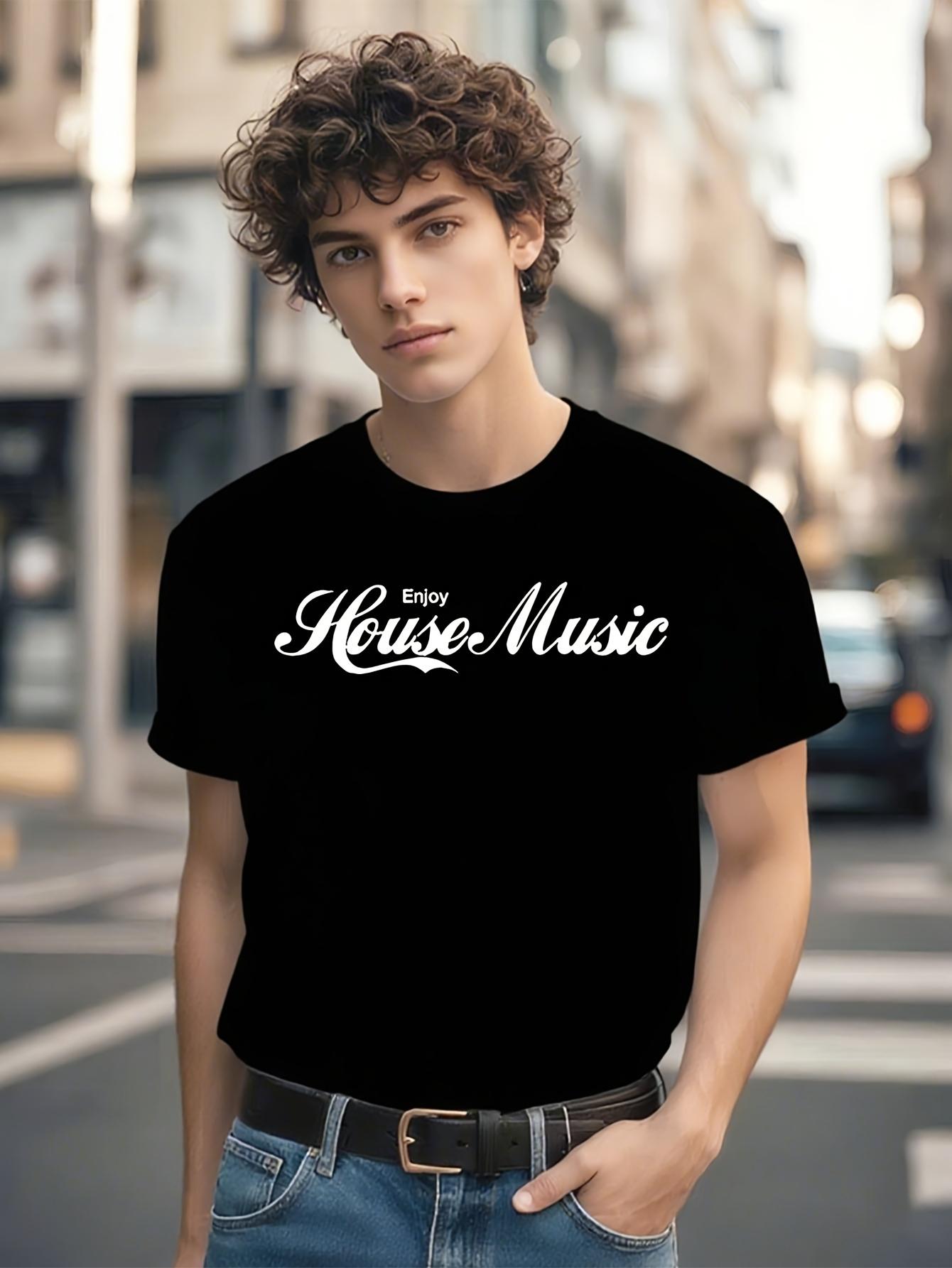 House Music Graphic Tshirt Graphic Tshirt - Bold White Pr... XXXXL