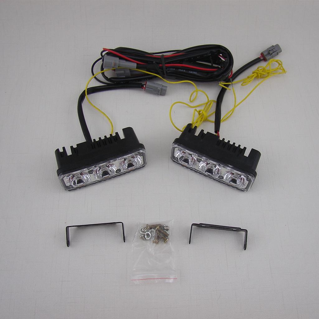 1 Pair 12V 6LED YELLOW+WHITE Light Lamp