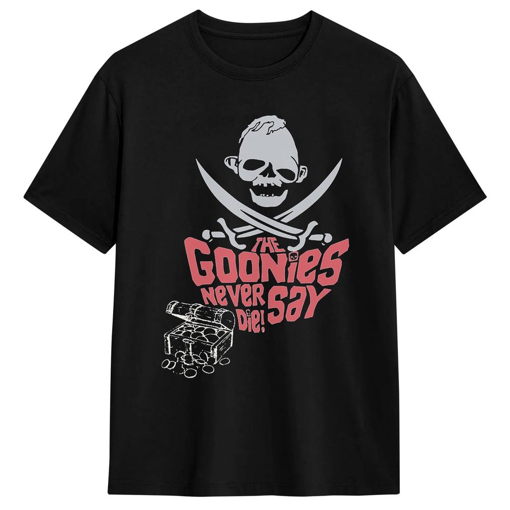 The Goonies Logo and Characters T-Shirts Men Women  Vintage 100% Cotton Tees Crew Neck Short Sleeve T Shirt Big Size Tops