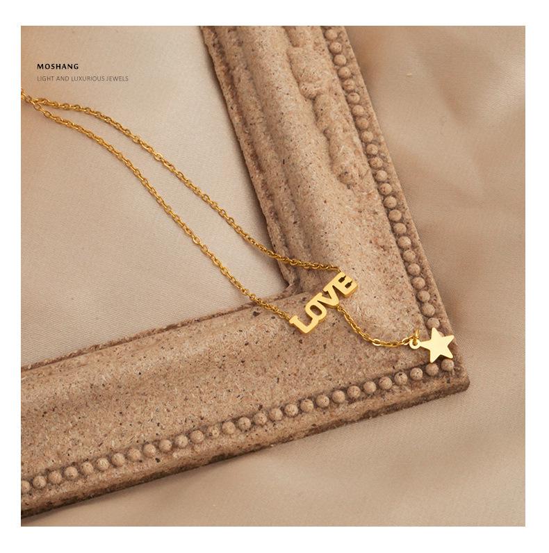 Japanese & Korean Love Tassel Star Necklace - Titanium Steel Clavicle Chain for Women