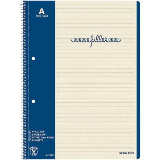 KOKUYO Filler A4 ruled with margin 40 5 notebooks Notebook, size, lines, sheets, белый