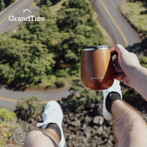 GRANDTIES Premium Vacuum Insulated Mug, 460ml, Available In 19 Colors, with Easy-Open Sliding Lid, Stainless Steel Double-Wall Vacuum Insulation, and